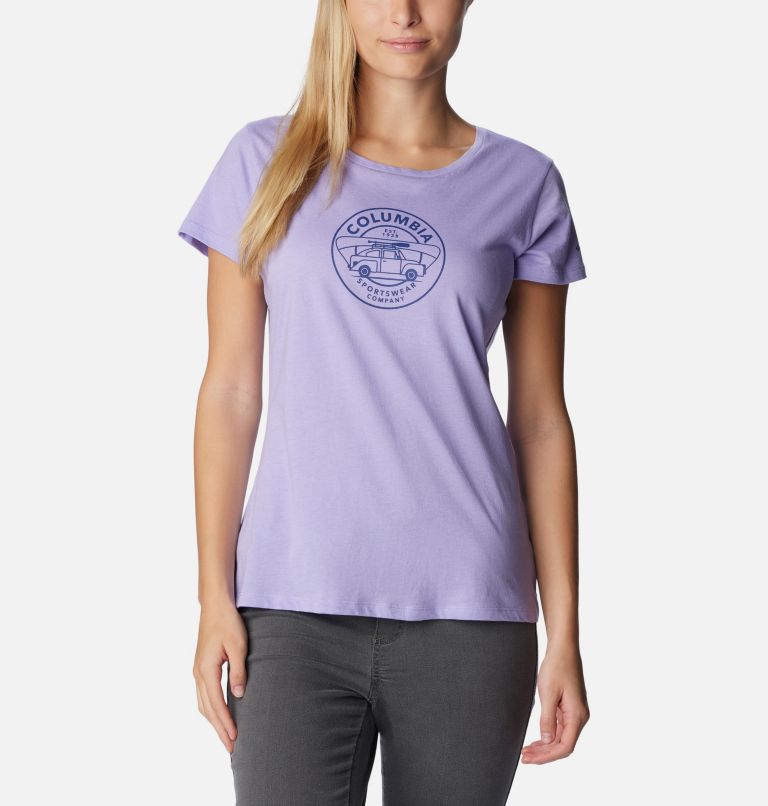 Daisy Days SS Graphic Tee, Color: Frosted Purple Hthr, Journey to Joy Grx, image 1
