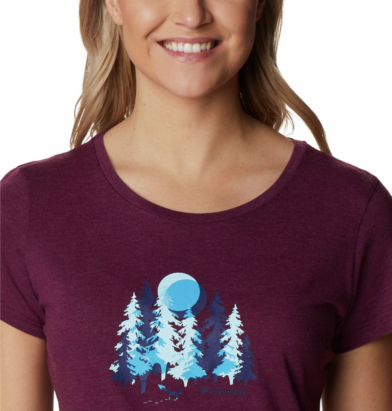 T-shirt Graphique Daisy Days Femme, Color: Marionberry Heather, Thru the Pines, image 4