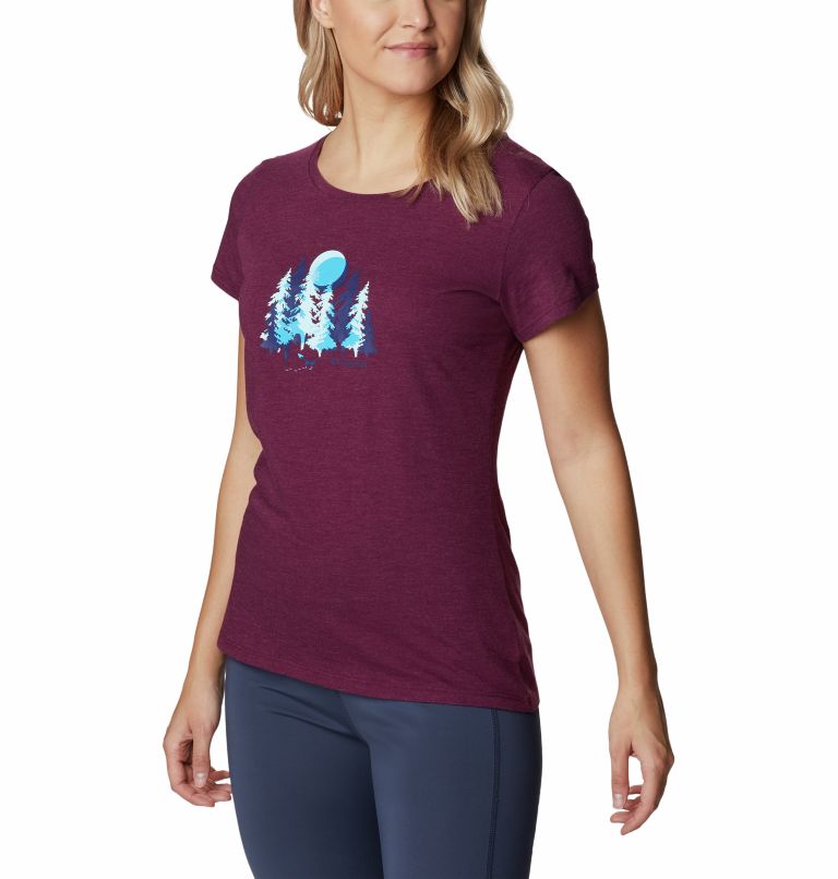Thumbnail: T-shirt Graphique Daisy Days Femme, Color: Marionberry Heather, Thru the Pines, image 5