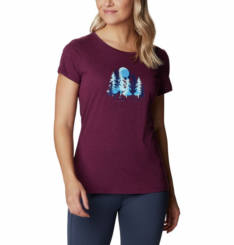 T-shirt Graphique Daisy Days Femme, Color: Marionberry Heather, Thru the Pines, image 1