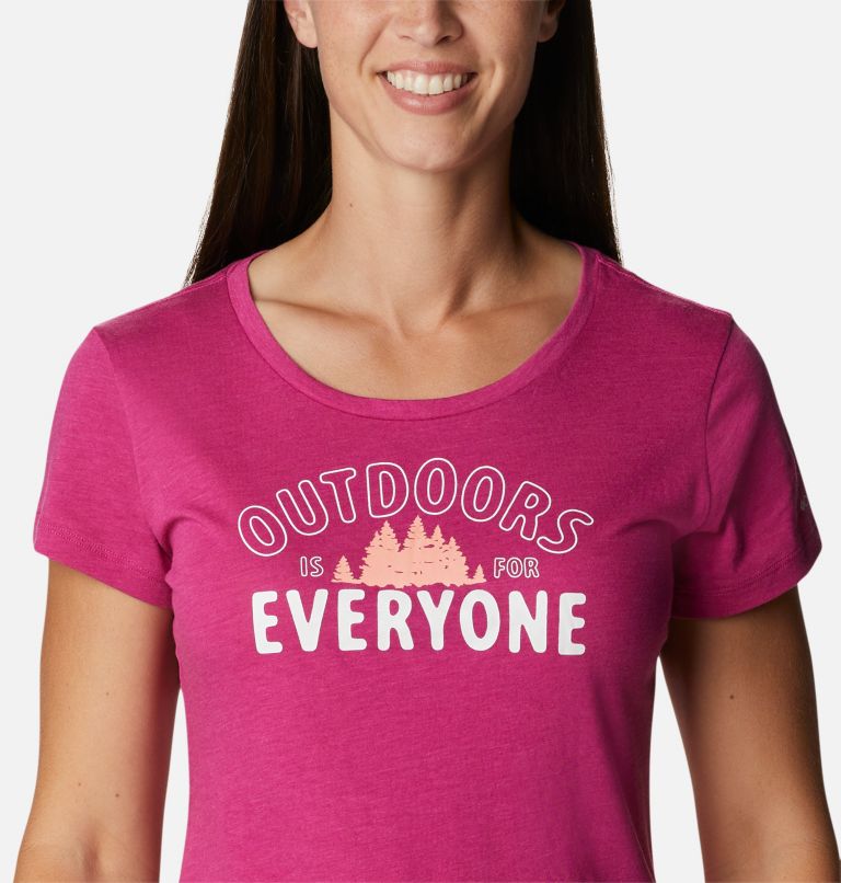 Women's Daisy Days Graphic T-Shirt, Color: Wild Fuchsia Heather, Seek Outdoors, image 4