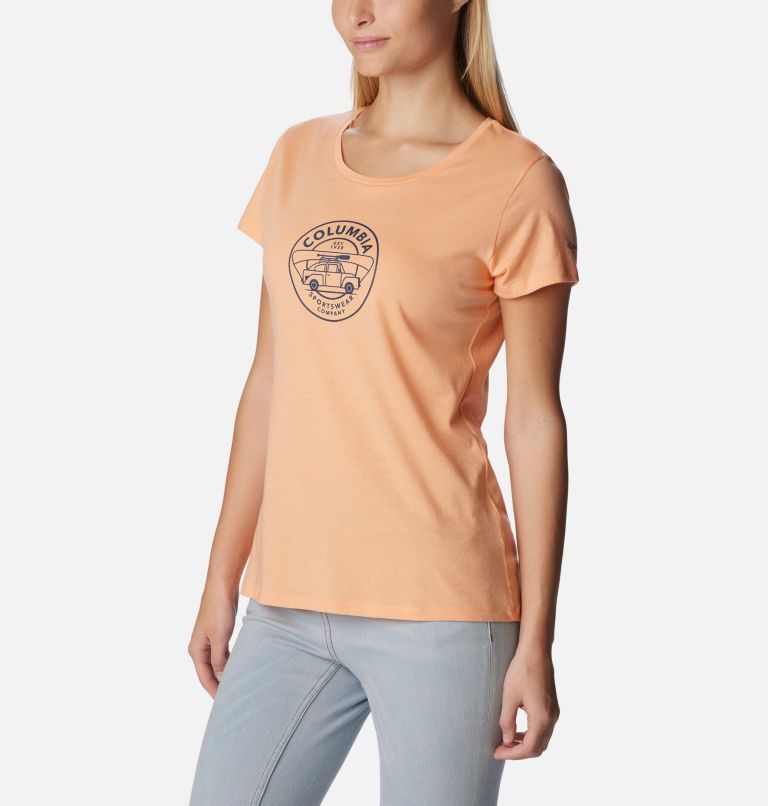 Thumbnail: Daisy Days SS Graphic Tee | 829 | XS, Color: Peach Hthr, Journey to Joy Graphic, image 5