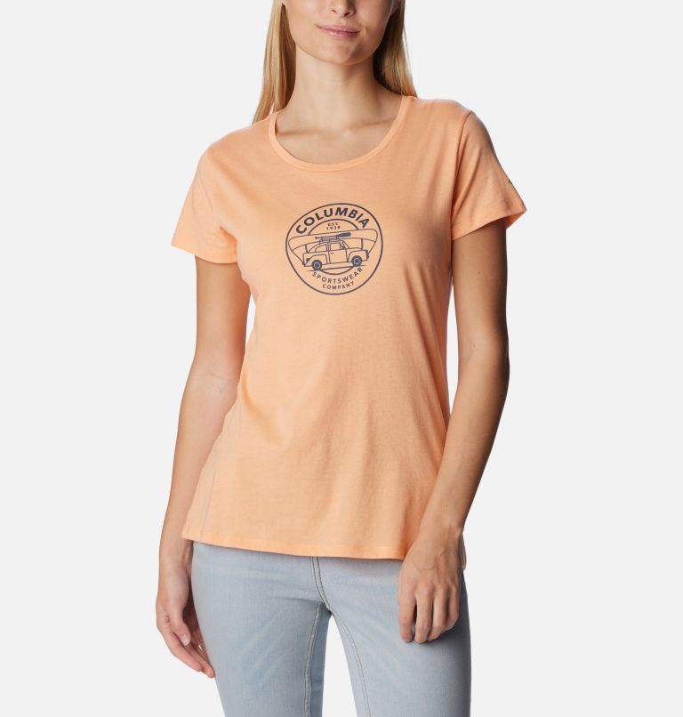 Thumbnail: Daisy Days SS Graphic Tee | 829 | L, Color: Peach Hthr, Journey to Joy Graphic, image 1