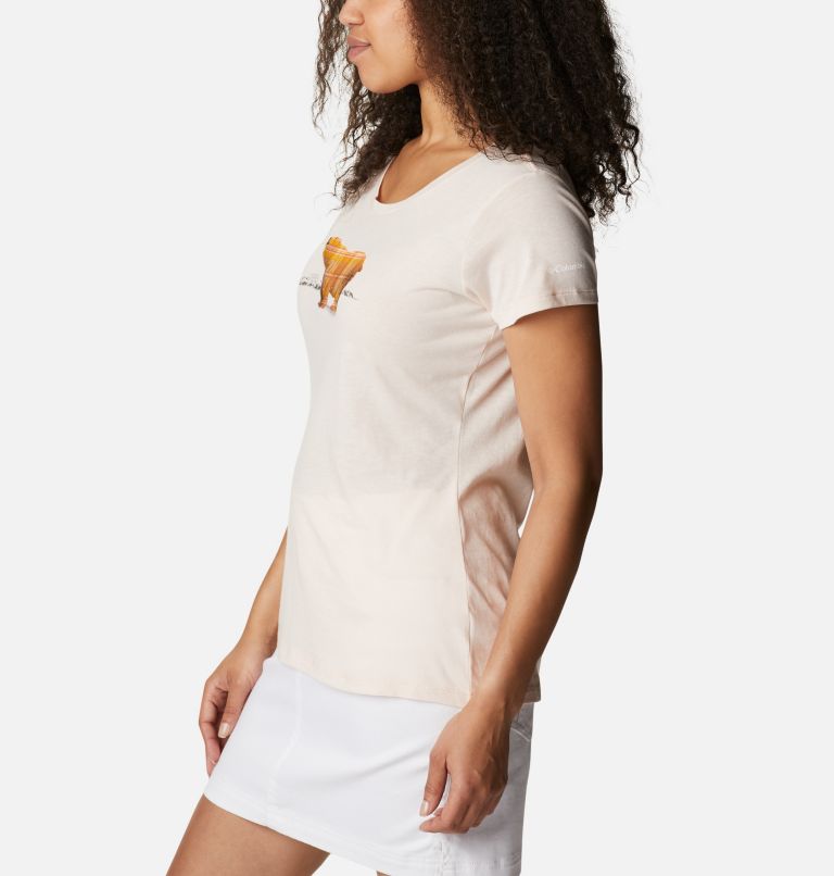 Daisy Days SS Graphic Tee | 886 | XL, Color: Peach Quartz, Bear Graphic, image 3