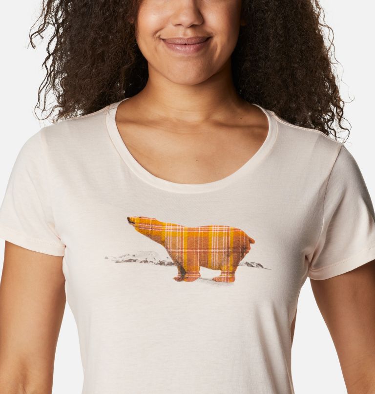 Daisy Days SS Graphic Tee | 886 | XL, Color: Peach Quartz, Bear Graphic, image 4