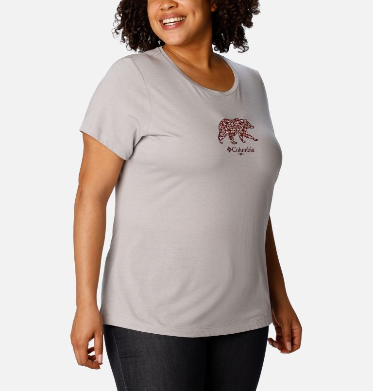 Thumbnail: Women's Daisy Days Graphic T-Shirt - Plus Size, Color: Columbia Grey Heather, Bearly Polarized, image 5