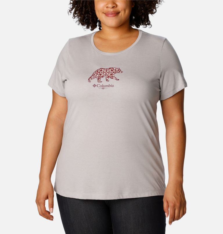 Thumbnail: Women's Daisy Days Graphic T-Shirt - Plus Size, Color: Columbia Grey Heather, Bearly Polarized, image 1
