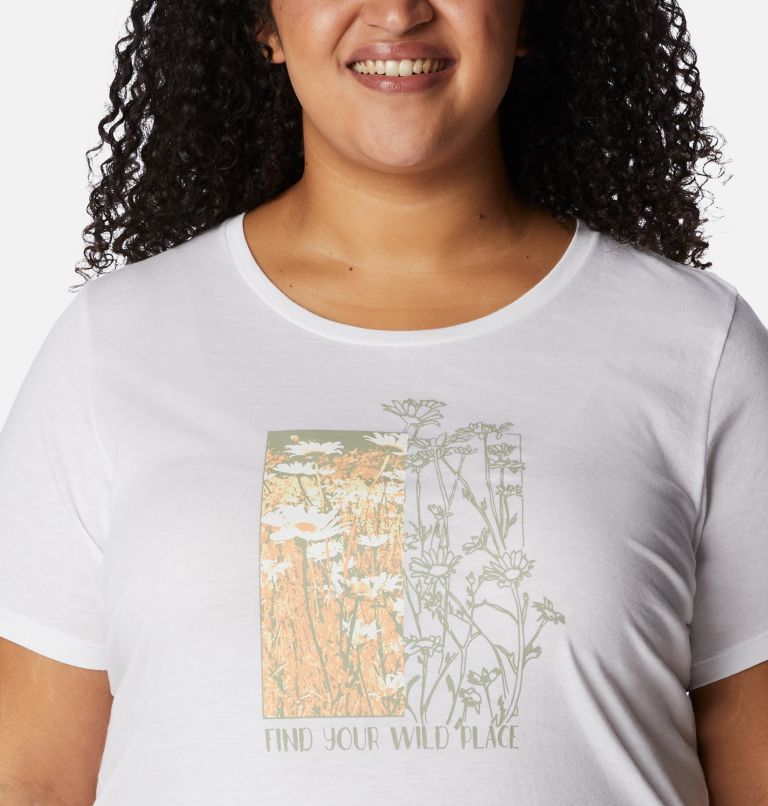 Thumbnail: Women's Daisy Days Graphic T-Shirt - Plus Size, Color: White, Find your Wild Graphic, image 4