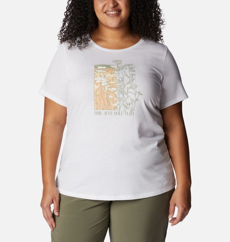 Thumbnail: Women's Daisy Days Graphic T-Shirt - Plus Size, Color: White, Find your Wild Graphic, image 1