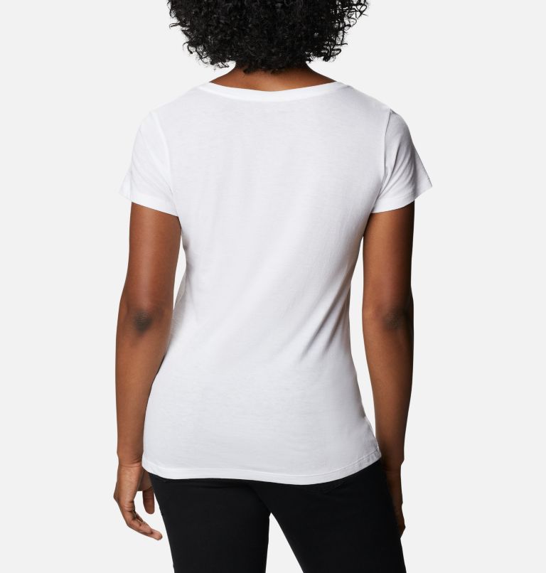 Women's Daisy Days V-Neck Graphic T-Shirt, Color: White, Shifting Shadows, image 2