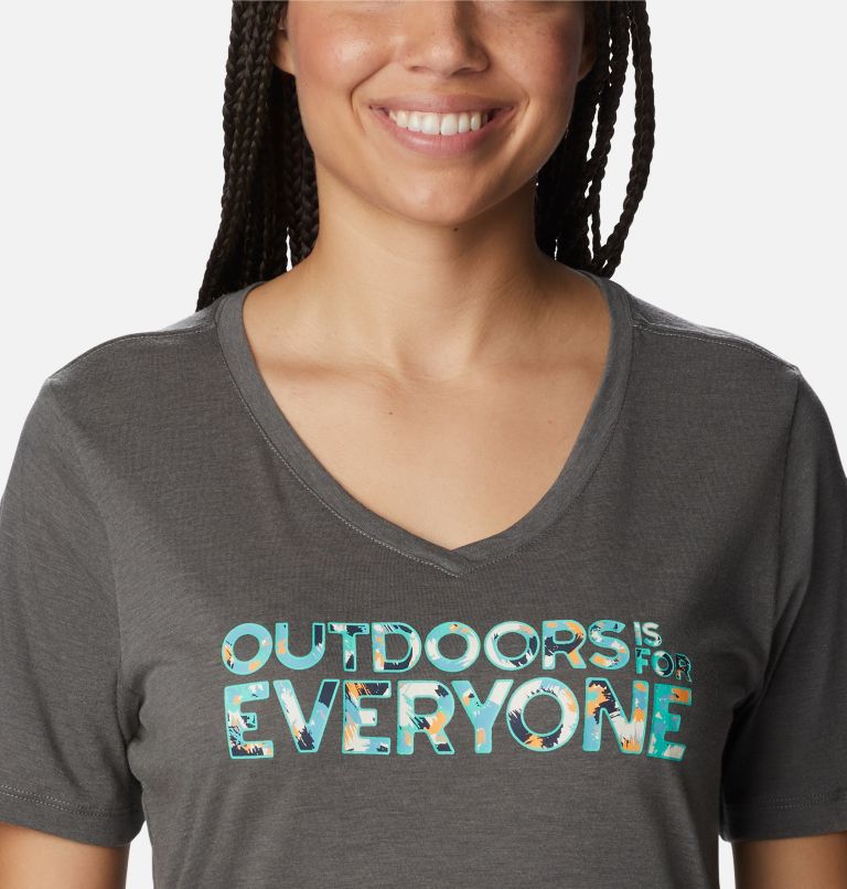 Thumbnail: Bluebird Day Relaxed V Neck | 032 | XS, Color: Charcoal Heather, Be Outdoors, image 4