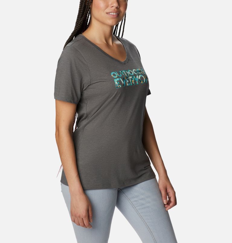 T-shirt Graphique Casual Bluebird Day Femme, Color: Charcoal Heather, Be Outdoors
