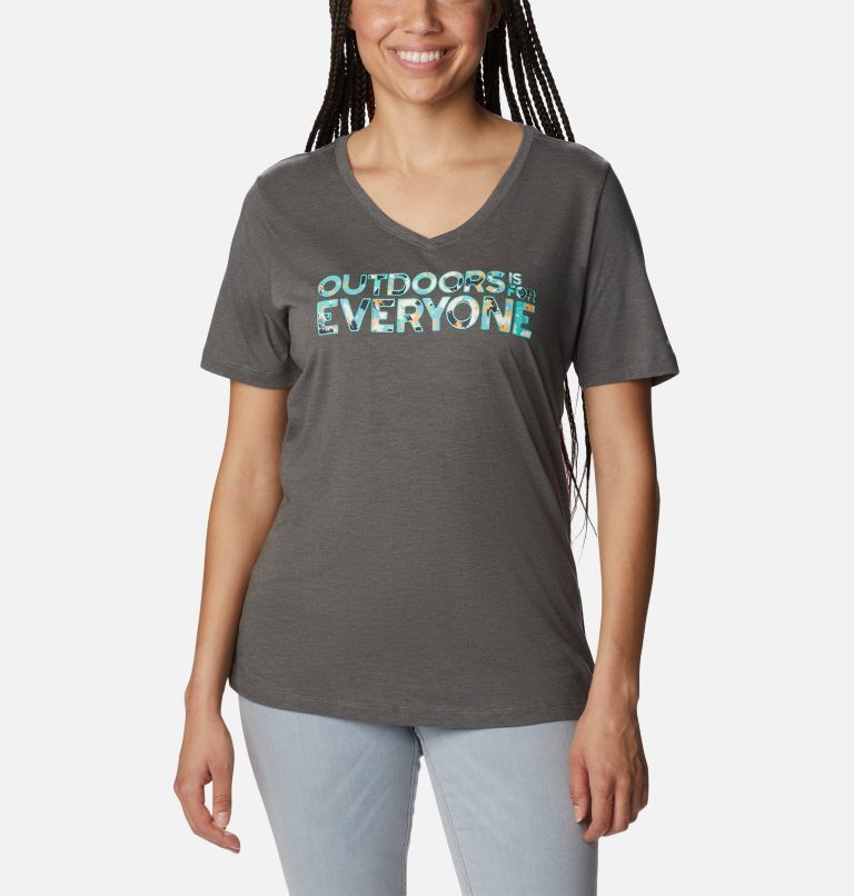 Thumbnail: T-shirt Graphique Casual Bluebird Day Femme, Color: Charcoal Heather, Be Outdoors, image 1