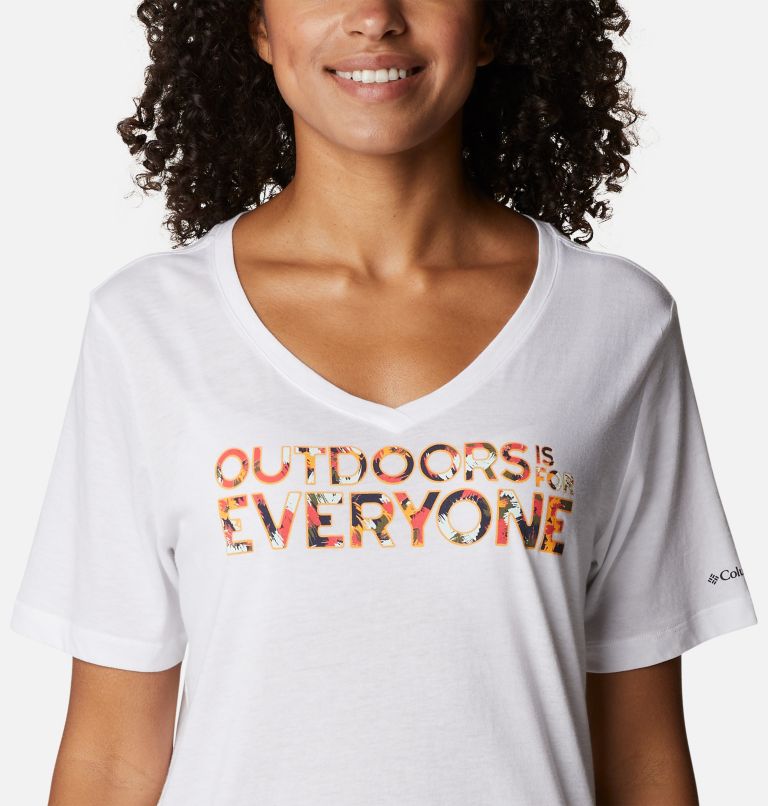 Women’s Bluebird Day Casual Graphic T-Shirt, Color: White, Be Outdoors, image 4