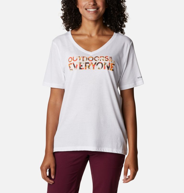 Women’s Bluebird Day Casual Graphic T-Shirt, Color: White, Be Outdoors, image 1