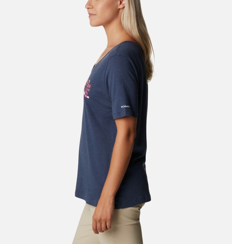 Camiseta casual estampada Bluebird Day para mujer, Color: Nocturnal Heather, Be Outdoors, image 3