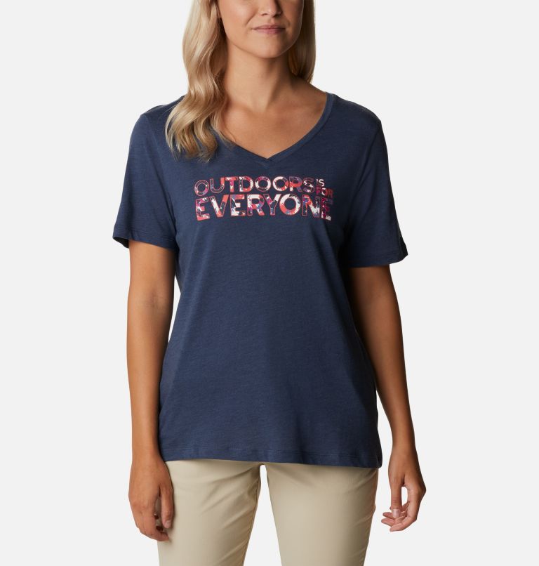 Thumbnail: Women’s Bluebird Day Casual Graphic T-Shirt, Color: Nocturnal Heather, Be Outdoors, image 1