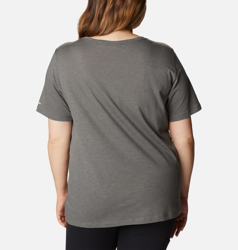 Women's Bluebird Day Relaxed V- Neck Shirt - Plus Size, Color: Charcoal Heather, Be Outdoors