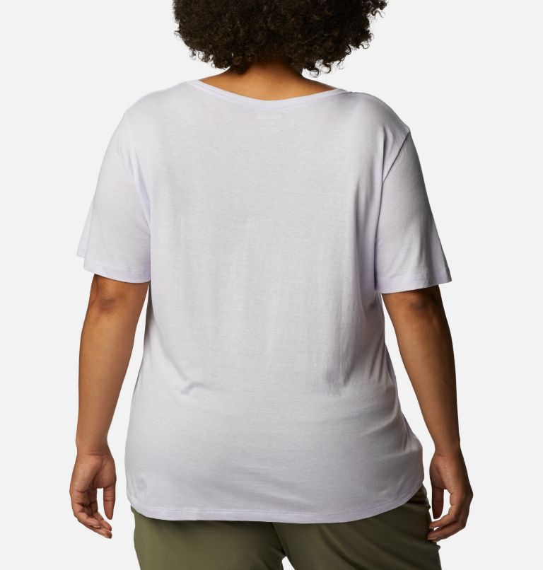 T-shirt col V décontracté Bluebird Day Femme - Grandes tailles, Color: Purple Tint Hthr, Jubilant Escape Grx, image 2
