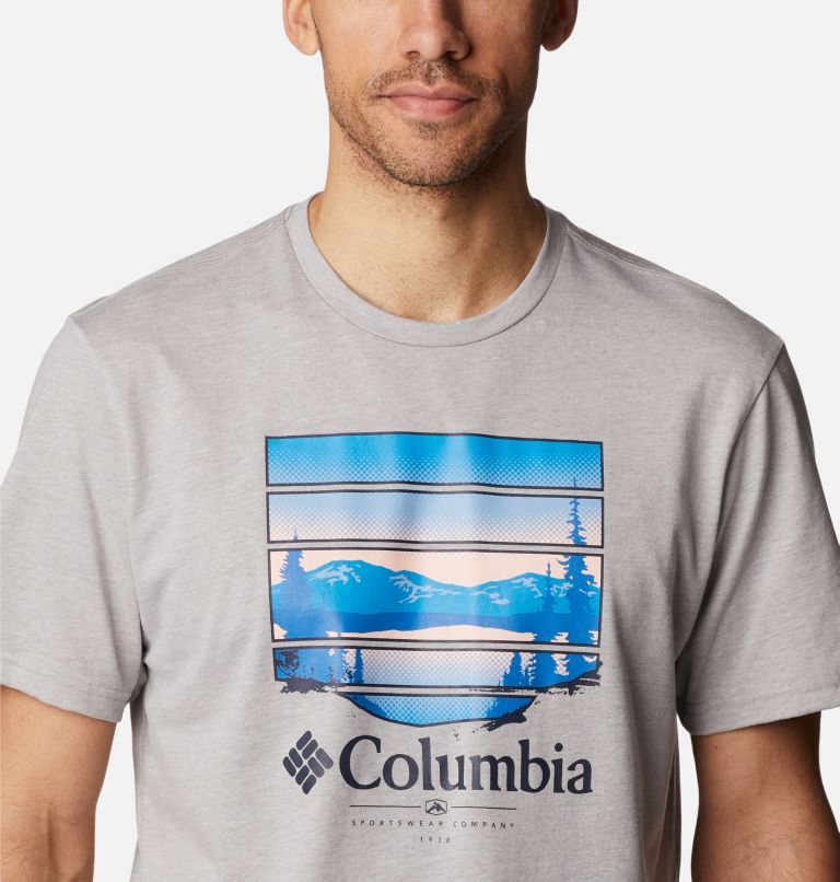 Men's Path Lake Graphic T-Shirt, Color: Columbia Grey Hthr, Colorful Vista Grx, image 4