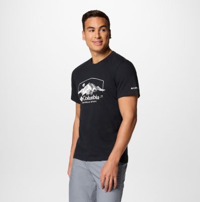 T-shirt grafica Path Lake II da uomo, Color: Black, Brush With Nature, image 7