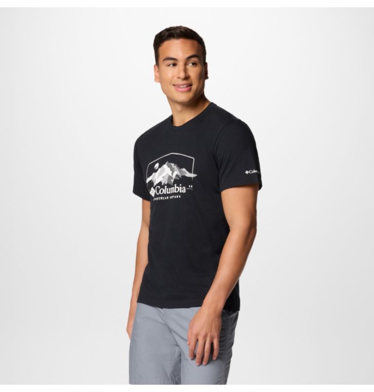 Camiseta estampada Path Lake II para hombre, Color: Black, Brush With Nature, image 3