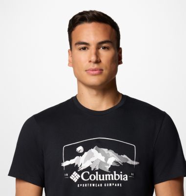 T-shirt grafica Path Lake II da uomo, Color: Black, Brush With Nature, image 8