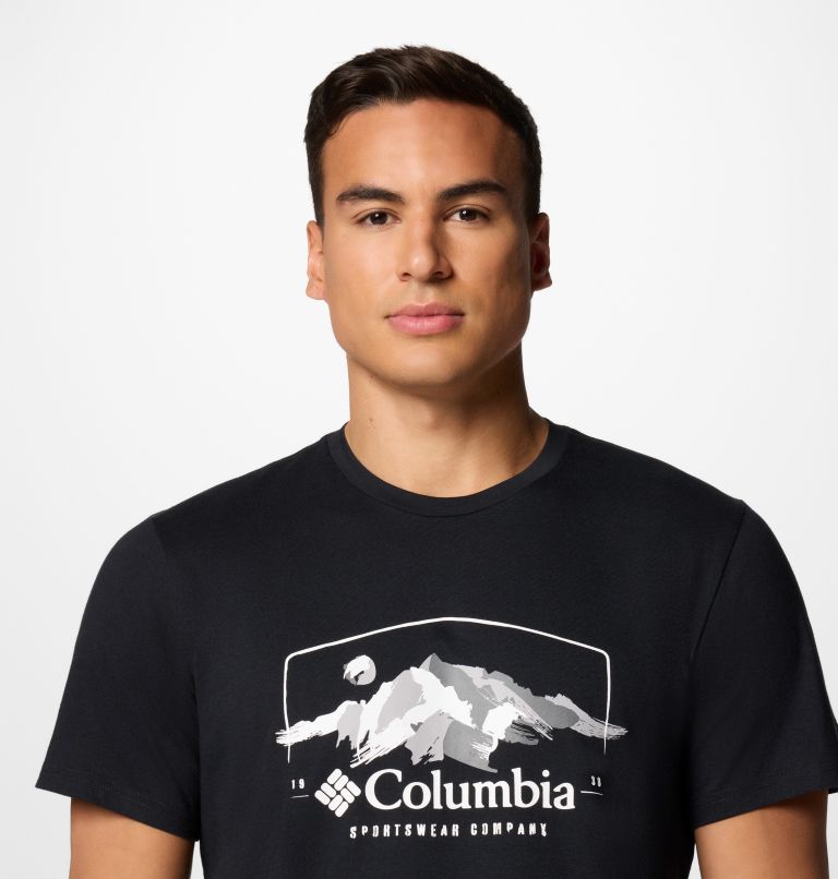 Camiseta estampada Path Lake II para hombre, Color: Black, Brush With Nature, image 4
