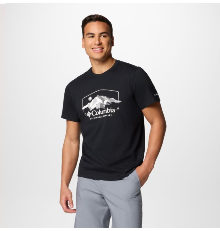Camiseta estampada Path Lake II para hombre, Color: Black, Brush With Nature, image 5