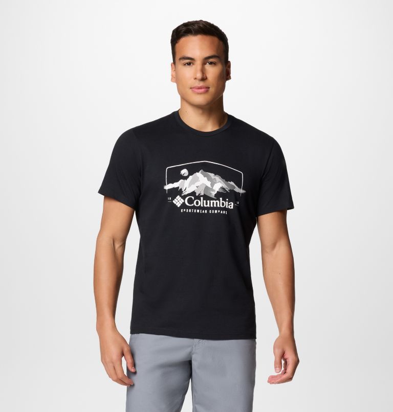 Camiseta estampada Path Lake II para hombre, Color: Black, Brush With Nature, image 1