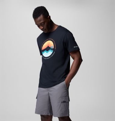 Men's Path Lake II Graphic T-Shirt, Color: Black, Circular Linescape, image 8