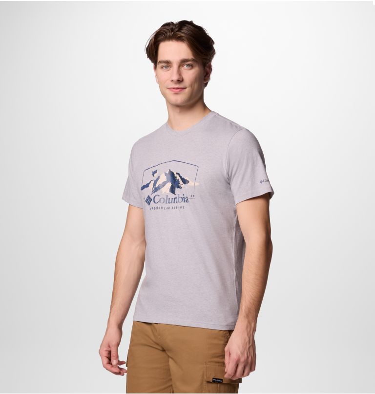 Path Lake Graphic Tee II, Color: Columbia Grey Hthr, Brush With Nature, image 3