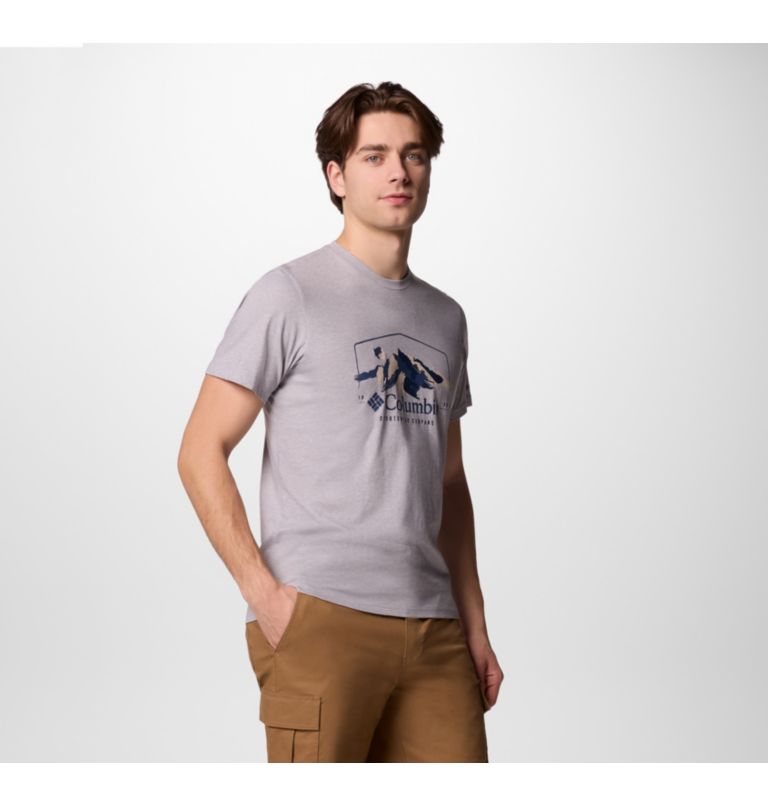 Path Lake Graphic Tee II, Color: Columbia Grey Hthr, Brush With Nature, image 5