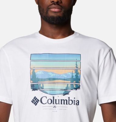 white colorful graphic tee