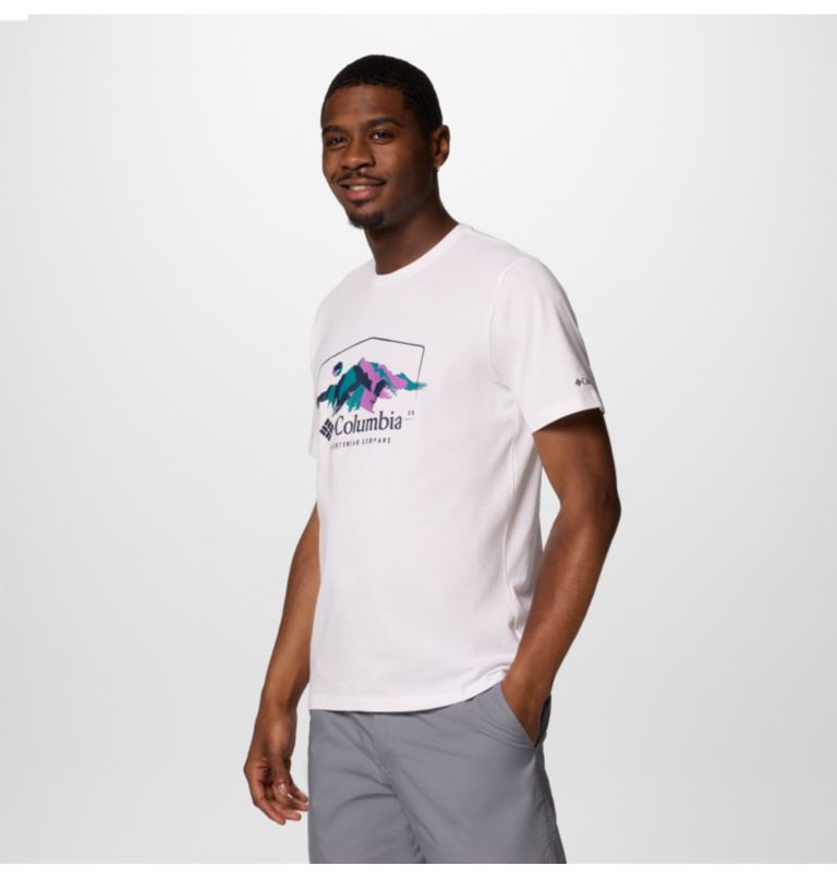Camiseta estampada Path Lake II para hombre, Color: White, Brush With Nature, image 3