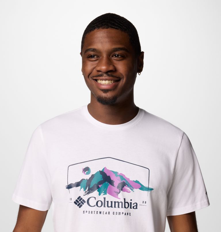 Camiseta estampada Path Lake II para hombre, Color: White, Brush With Nature, image 4