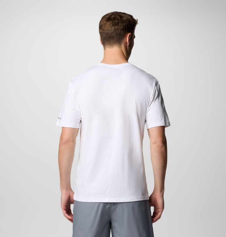 T-shirt grafica Path Lake II da uomo, Color: White, Circular Linescape, image 3