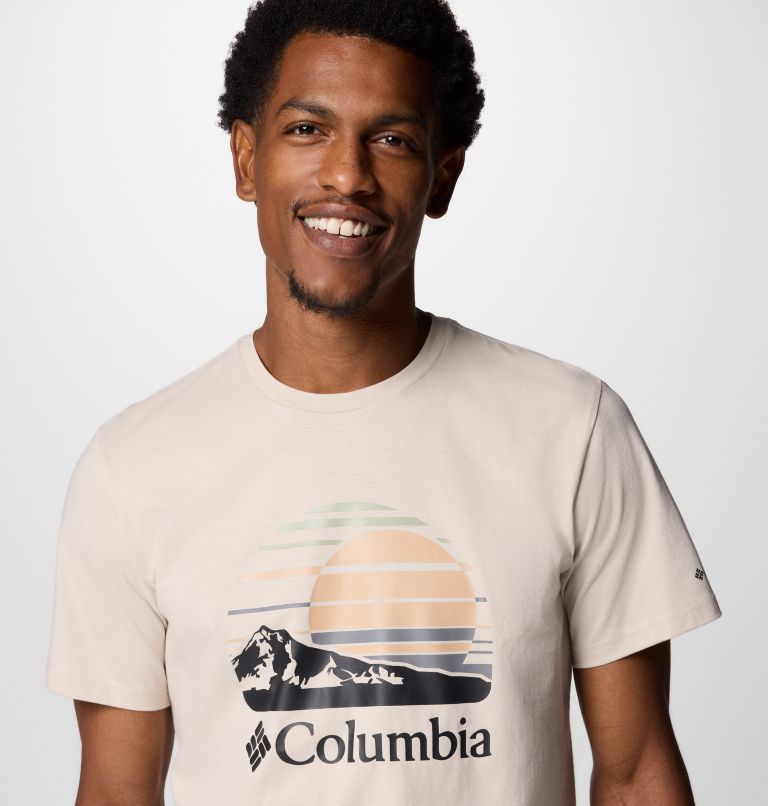 T-shirt grafica Path Lake II da uomo, Color: Dark Stone, Peaceful Perspective, image 4