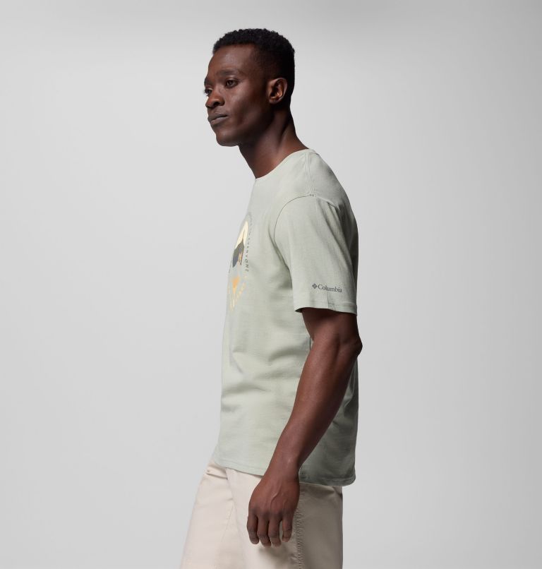 Men's Path Lake II Graphic T-Shirt, Color: Safari, Circular Linescape, image 4