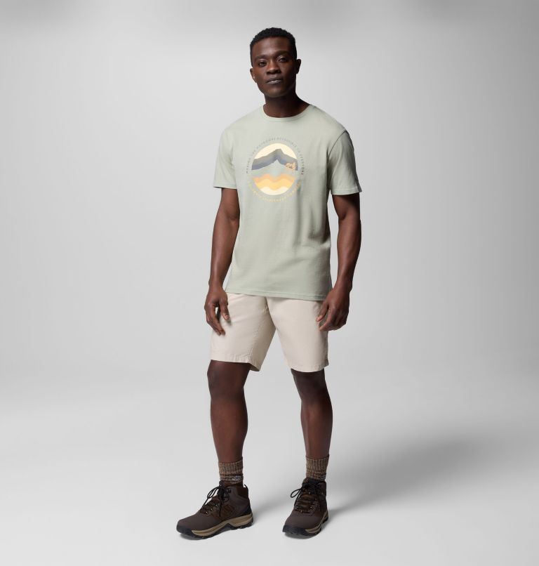 Men's Path Lake II Graphic T-Shirt, Color: Safari, Circular Linescape, image 2