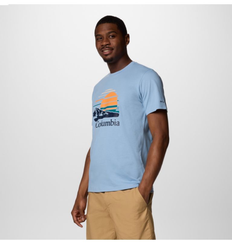 Camiseta estampada Path Lake II para hombre, Color: Ripple Blue, Peaceful Perspective, image 3