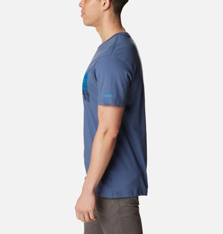 Men's Path Lake II Graphic T-Shirt, Color: Dk Mountain, Vista Gradient Graphic, image 3