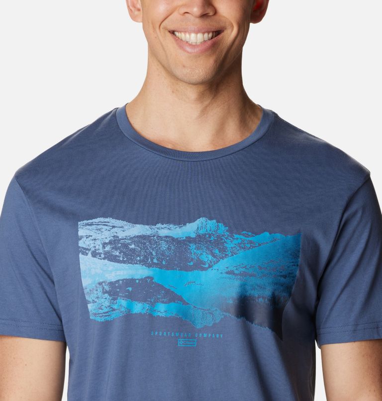 Men's Path Lake II Graphic T-Shirt, Color: Dk Mountain, Vista Gradient Graphic, image 4