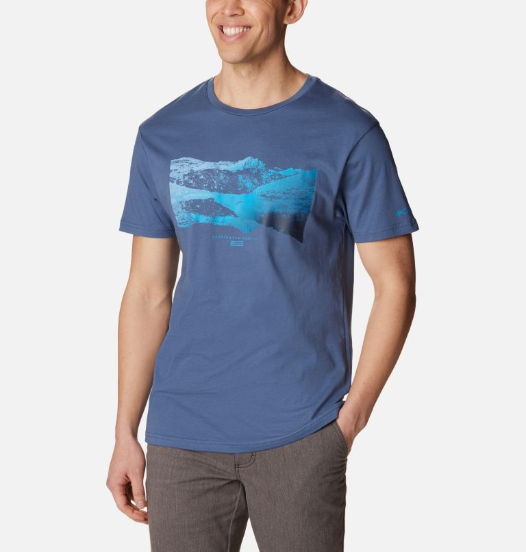 Men's Path Lake II Graphic T-Shirt, Color: Dk Mountain, Vista Gradient Graphic, image 5
