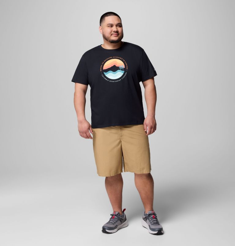 Camiseta con estampado Path Lake II para hombre - Talla grande, Color: Black, Circular Linescape, image 2