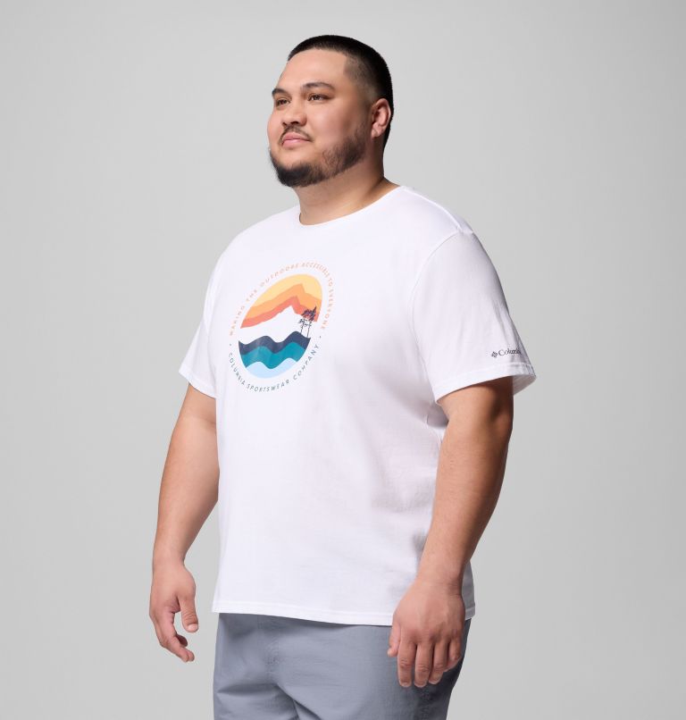 T-shirt Graphique Path Lake II Homme, Color: White, Circular Linescape, image 4
