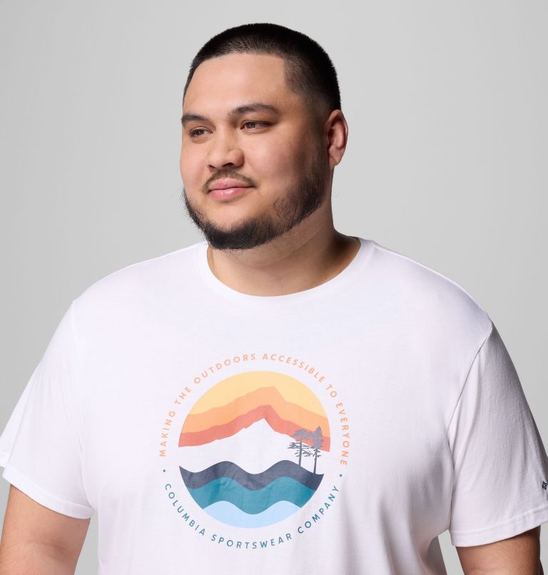 T-shirt Graphique Path Lake II Homme, Color: White, Circular Linescape, image 5