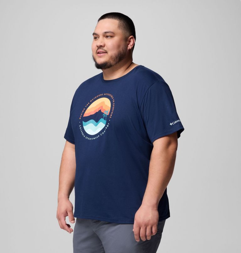 T-shirt Graphique Path Lake II Homme, Color: Collegiate Navy, Circular Linescape, image 4