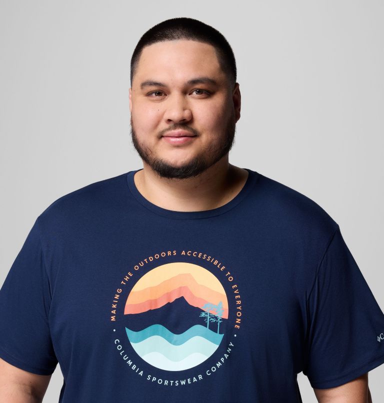 T-shirt Graphique Path Lake II Homme, Color: Collegiate Navy, Circular Linescape, image 5
