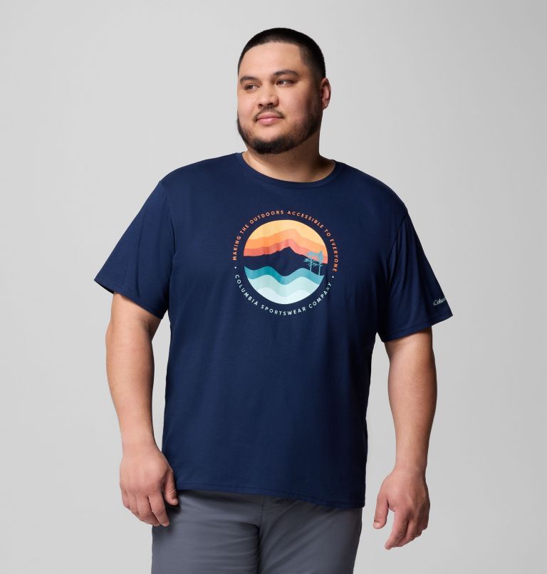 T-shirt Graphique Path Lake II Homme, Color: Collegiate Navy, Circular Linescape, image 1